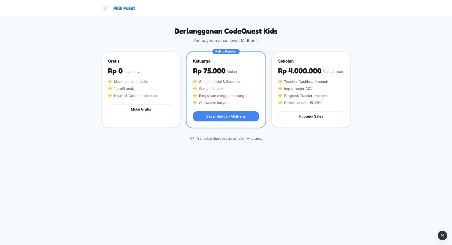 Paket Langganan & Pembayaran Midtrans